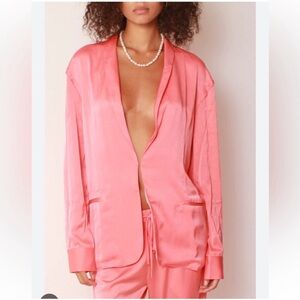 NWT Baja East Silky Jacket‎ Blazer Medium Baja East Sz 1 Quiet Luxury Minimalist